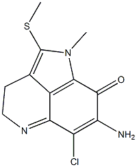 7-Amino-6-chloro-3,4-dihydro-1-methyl-2-methylthiopyrrolo[4,3,2-de]quinolin-8(1H)-one 结构式