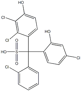 (2-Chlorophenyl)(4-chloro-2-hydroxyphenyl)(2,3-dichloro-4-hydroxyphenyl)methanesulfonic acid Structure