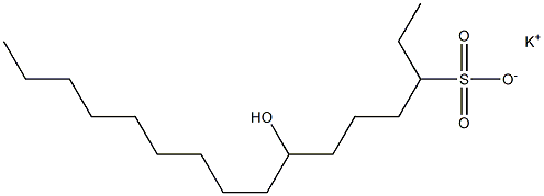 7-Hydroxyhexadecane-3-sulfonic acid potassium salt Structure