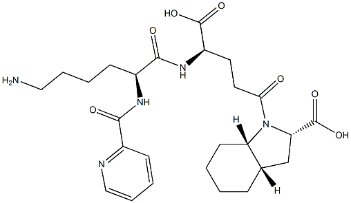 (2S,3aS,7aS)-Octahydro-1-[(4R)-4-[[(2S)-6-amino-2-[(2-pyridinyl)carbonylamino]hexanoyl]amino]-4-carboxybutyryl]-1H-indole-2-carboxylic acid,,结构式