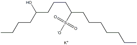 12-Hydroxyhexadecane-8-sulfonic acid potassium salt Structure