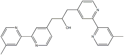 1,3-ビス(4'-メチル-2,2'-ビピリジン-4-イル)-2-プロパノール 化学構造式