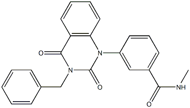 3-[(3-Benzyl-1,2,3,4-tetrahydro-2,4-dioxoquinazolin)-1-yl]-N-methylbenzamide 结构式