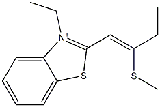 3-Ethyl-2-[2-(methylthio)-1-butenyl]benzothiazol-3-ium Structure