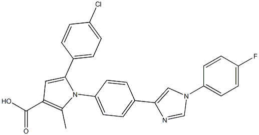  2-Methyl-5-(4-chlorophenyl)-1-[4-[1-[4-fluorophenyl]-1H-imidazol-4-yl]phenyl]-1H-pyrrole-3-carboxylic acid