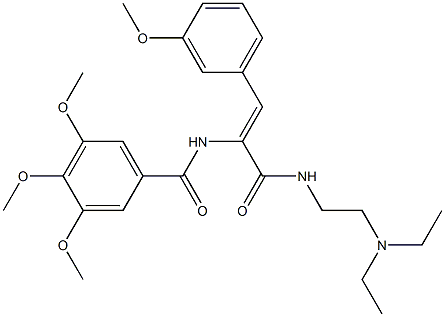 N-[2-(Diethylamino)ethyl]-3-(3-methoxyphenyl)-2-(3,4,5-trimethoxybenzoylamino)propenamide 结构式