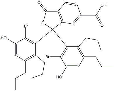 1,1-ビス(6-ブロモ-5-ヒドロキシ-2,3-ジプロピルフェニル)-1,3-ジヒドロ-3-オキソイソベンゾフラン-6-カルボン酸 化学構造式