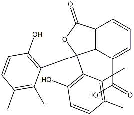 1,3-Dihydro-1,1-bis(6-hydroxy-2,3-dimethylphenyl)-3-oxoisobenzofuran-7-carboxylic acid 结构式