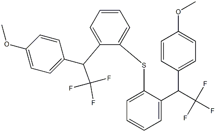 [2,2,2-Trifluoro-1-(4-methoxyphenyl)ethyl]phenyl sulfide 结构式