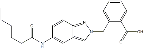 2-(5-Hexanoylamino-2H-indazol-2-ylmethyl)benzoic acid Struktur