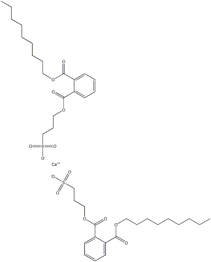 Bis[3-[(2-nonyloxycarbonylphenyl)carbonyloxy]propane-1-sulfonic acid]calcium salt Structure