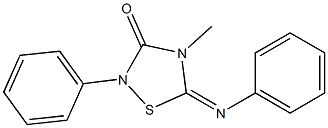 4-Methyl-2-phenyl-5-(phenylimino)-4,5-dihydro-1,2,4-thiadiazol-3(2H)-one,,结构式