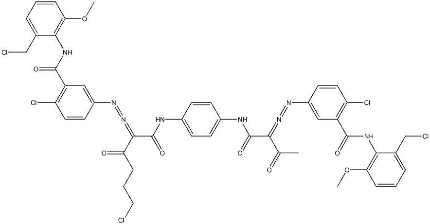 3,3'-[2-(2-Chloroethyl)-1,4-phenylenebis[iminocarbonyl(acetylmethylene)azo]]bis[N-[2-(chloromethyl)-6-methoxyphenyl]-6-chlorobenzamide]