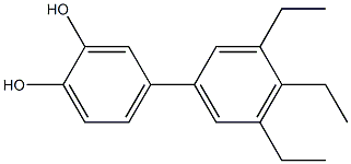 4-(3,4,5-Triethylphenyl)benzene-1,2-diol,,结构式