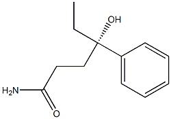 (S)-γ-エチル-γ-ヒドロキシベンゼンブチルアミド 化学構造式