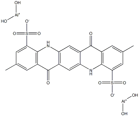 5,7,12,14-Tetrahydro-2,9-dimethyl-7,14-dioxoquino[2,3-b]acridine-4,11-disulfonic acid bis(dihydroxyaluminum) salt 结构式