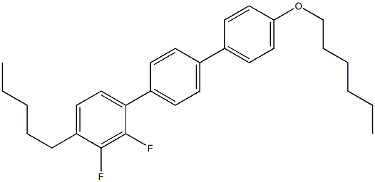 4-ペンチル-4''-ヘキシルオキシ-2,3-ジフルオロ-1,1':4',1''-テルベンゼン 化学構造式