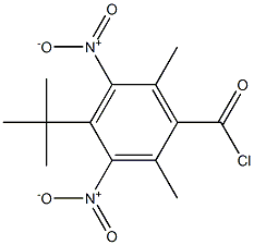 4-tert-Butyl-2,6-dimethyl-3,5-dinitrobenzenecarbonyl chloride,,结构式