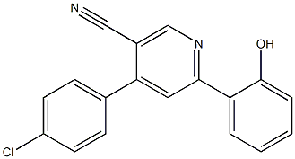 2-(2-ヒドロキシフェニル)-4-(4-クロロフェニル)ピリジン-5-カルボニトリル 化学構造式