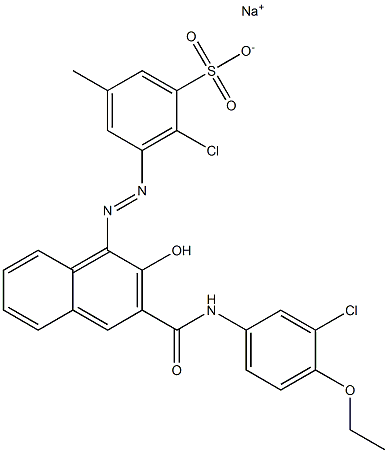 2-Chloro-5-methyl-3-[[3-[[(3-chloro-4-ethoxyphenyl)amino]carbonyl]-2-hydroxy-1-naphtyl]azo]benzenesulfonic acid sodium salt|