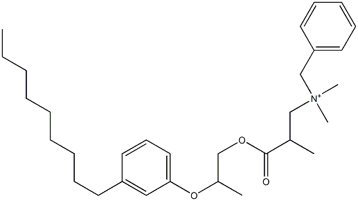 N,N-Dimethyl-N-benzyl-N-[2-[[2-(3-nonylphenyloxy)propyl]oxycarbonyl]propyl]aminium Struktur