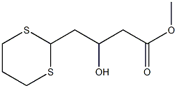 3-ヒドロキシ-4-(1,3-ジチアン-2-イル)酪酸メチル 化学構造式