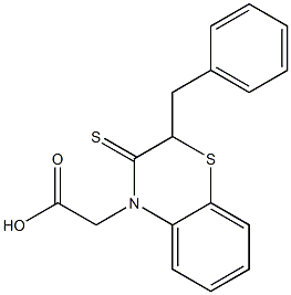 2-ベンジル-2,3-ジヒドロ-3-チオキソ-4H-1,4-ベンゾチアジン-4-酢酸 化学構造式