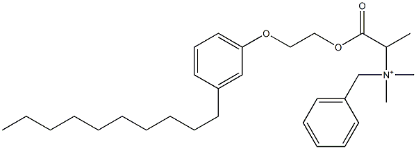 N,N-Dimethyl-N-benzyl-N-[1-[[2-(3-decylphenyloxy)ethyl]oxycarbonyl]ethyl]aminium Structure