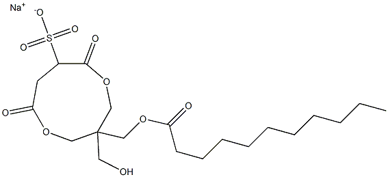 1-(Undecanoyloxymethyl)-1-(hydroxymethyl)-4,7-dioxo-3,8-dioxacyclononane-6-sulfonic acid sodium salt 结构式