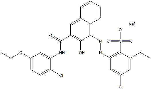 4-Chloro-2-ethyl-6-[[3-[[(2-chloro-5-ethoxyphenyl)amino]carbonyl]-2-hydroxy-1-naphtyl]azo]benzenesulfonic acid sodium salt Structure