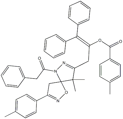 1-Diphenylmethylene-2-[4,4-dimethyl-8-(4-methylphenyl)-1-(phenylacetyl)-6-oxa-1,2,7-triazaspiro[4.4]nona-2,7-dien-3-yl]ethanol 4-methylbenzoate|