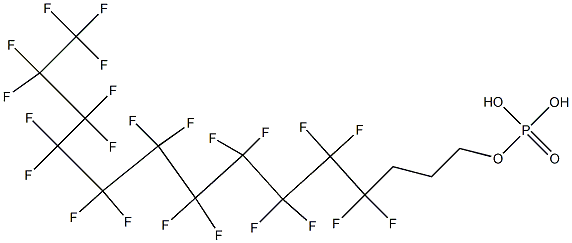 Phosphoric acid hydrogen (4,4,5,5,6,6,7,7,8,8,9,9,10,10,11,11,12,12,13,13,14,14,14-tricosafluorotetradecan-1-yl) ester,,结构式