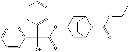 ベンジル酸8-エトキシカルボニル-8-アザビシクロ[3.2.1]オクタン-3-イル 化学構造式