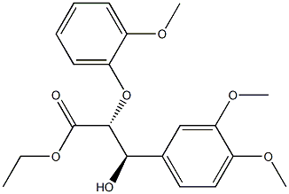 (2R,3R)-2-(2-Methoxyphenoxy)-3-hydroxy-3-(3,4-dimethoxyphenyl)propanoic acid ethyl ester,,结构式