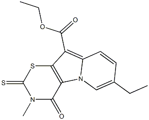  3,4-Dihydro-4-oxo-2-thioxo-3-methyl-7-ethyl-2H-1,3-thiazino[6,5-b]indolizine-10-carboxylic acid ethyl ester