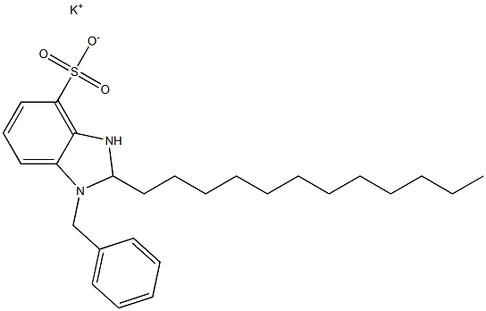 1-Benzyl-2,3-dihydro-2-dodecyl-1H-benzimidazole-4-sulfonic acid potassium salt Struktur