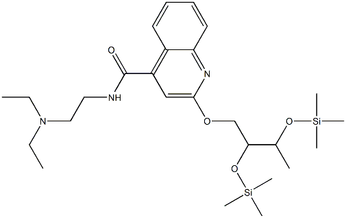 2-[2,3-ジ(トリメチルシリルオキシ)ブトキシ]-N-[2-(ジエチルアミノ)エチル]-4-キノリンカルボアミド 化学構造式