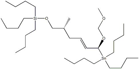 [(1S,5R)-1-(Methoxymethoxy)-6-(tributylsiloxy)-5-methyl-2-hexenyl]tributylstannane Struktur