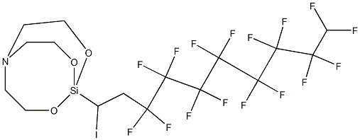 1-(1-Iodo-3,3,4,4,5,5,6,6,7,7,8,8,9,9,10,10-hexadecafluorodecyl)-2,8,9-trioxa-5-aza-1-silabicyclo[3.3.3]undecane,,结构式