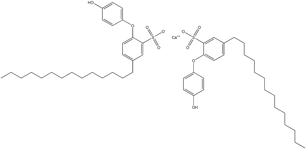 Bis(4'-hydroxy-4-tetradecyl[oxybisbenzene]-2-sulfonic acid)calcium salt 结构式