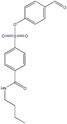 N-ブチル-4-(4-ホルミルフェノキシスルホニル)ベンズアミド 化学構造式