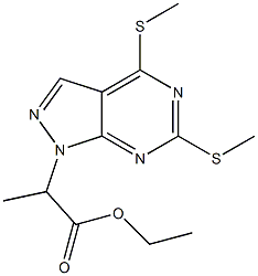 4,6-Bis(methylthio)-1-[1-(ethoxycarbonyl)ethyl]-1H-pyrazolo[3,4-d]pyrimidine|