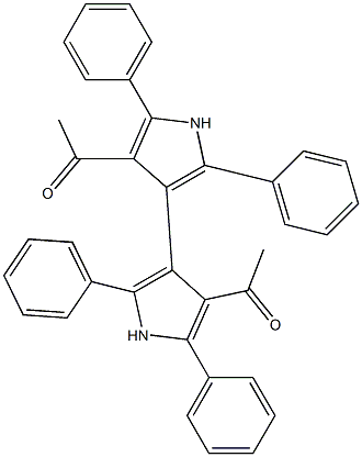 2,2',5,5'-テトラフェニル-4,4'-ジアセチル-3,3'-ビ(1H-ピロール) 化学構造式