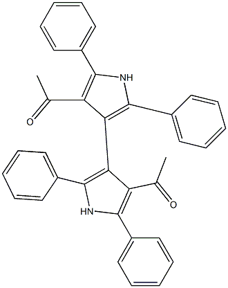 2,2',5,5'-Tetraphenyl-4,4'-diacetyl-3,3'-bi(1H-pyrrole) 结构式