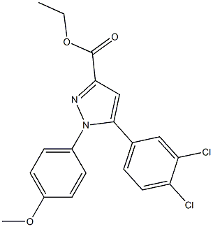 1-(4-Methoxyphenyl)-5-(3-chloro-4-chlorophenyl)-1H-pyrazole-3-carboxylic acid ethyl ester Struktur