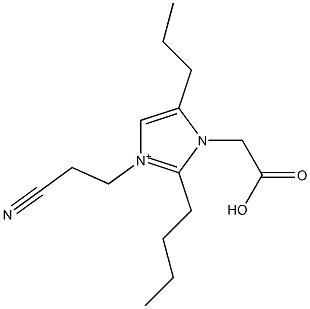 3-(2-Cyanoethyl)-2-butyl-5-propyl-1-(carboxymethyl)-1H-imidazol-3-ium Structure