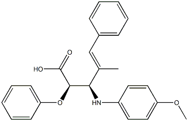 (2R,3R)-4-Methyl-2-phenoxy-3-(4-methoxyphenylamino)-5-phenyl-4-pentenoic acid|