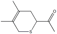 5,6-Dihydro-3,4-dimethyl-6-acetyl-2H-thiopyran Struktur