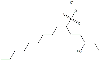 3-ヒドロキシペンタデカン-6-スルホン酸カリウム 化学構造式