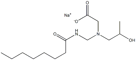 N-(2-Hydroxypropyl)-N-(octanoylaminomethyl)glycine sodium salt 结构式